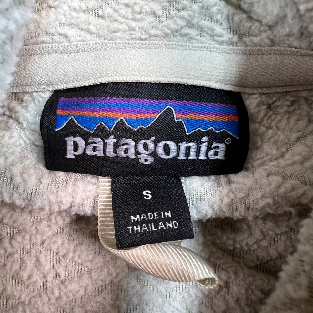 Patagonia Diamond Capra Hoody Women Small Pelican Beige Fleece Pullover Gorpcore - Picture 4 of 9